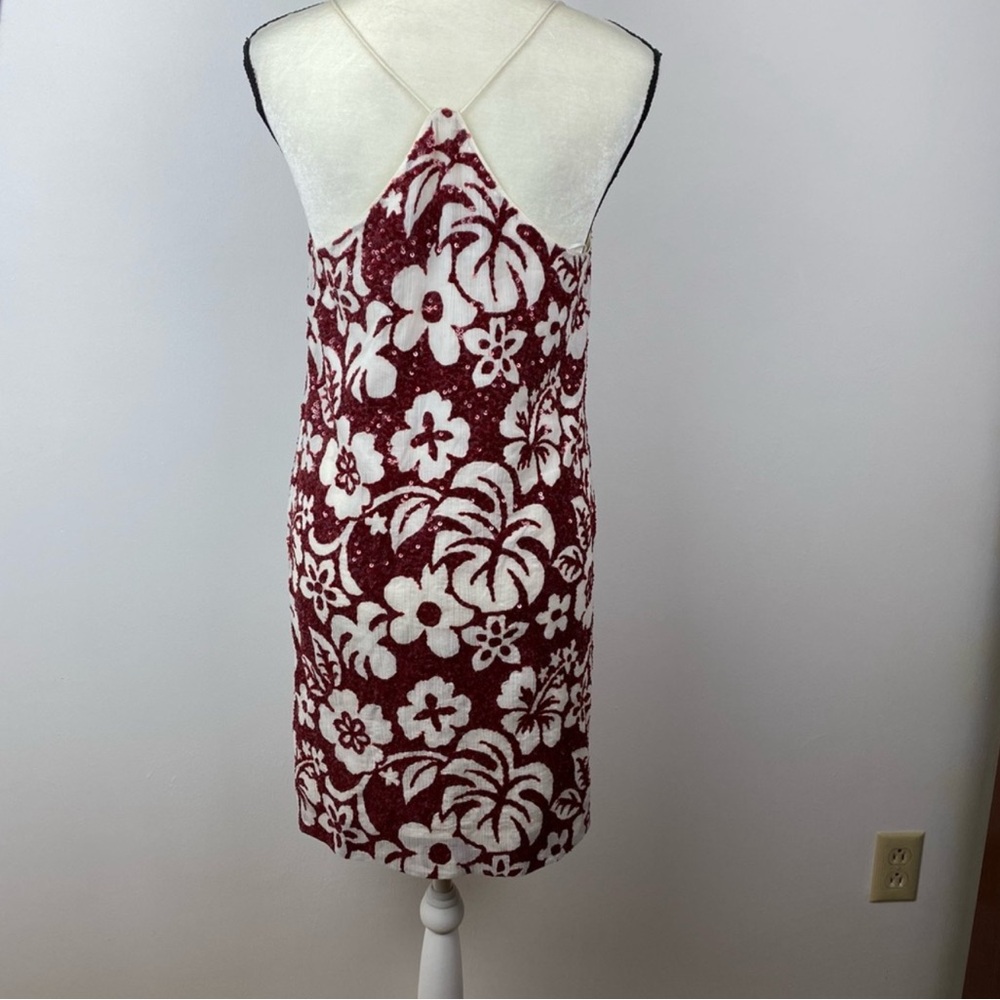 J Crew Collection red sequin tropical mini dress - size 2. M - Picture 4 of 9